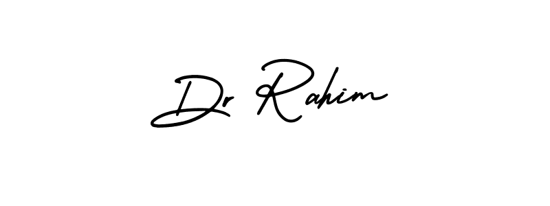 You should practise on your own different ways (AmerikaSignatureDemo-Regular) to write your name (Dr Rahim) in signature. don't let someone else do it for you. Dr Rahim signature style 3 images and pictures png