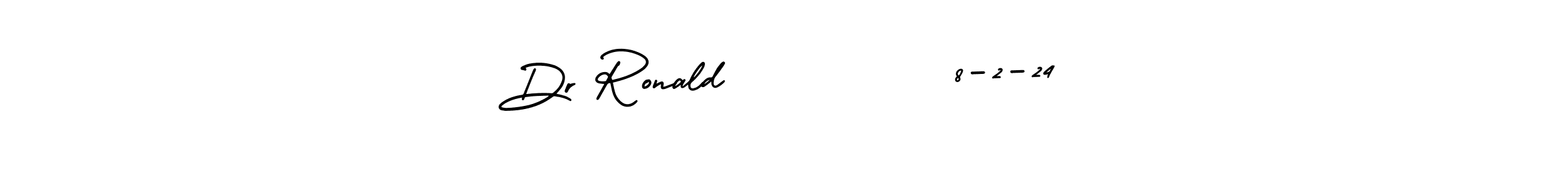 Design your own signature with our free online signature maker. With this signature software, you can create a handwritten (AmerikaSignatureDemo-Regular) signature for name Dr Ronald          8-2-24. Dr Ronald          8-2-24 signature style 3 images and pictures png