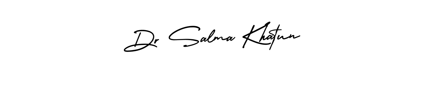 The best way (AmerikaSignatureDemo-Regular) to make a short signature is to pick only two or three words in your name. The name Dr Salma Khatun include a total of six letters. For converting this name. Dr Salma Khatun signature style 3 images and pictures png