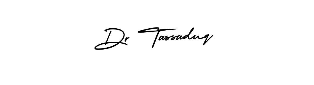 Dr Tassaduq stylish signature style. Best Handwritten Sign (AmerikaSignatureDemo-Regular) for my name. Handwritten Signature Collection Ideas for my name Dr Tassaduq. Dr Tassaduq signature style 3 images and pictures png