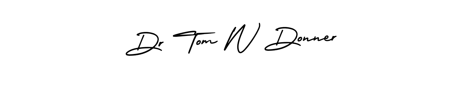 You should practise on your own different ways (AmerikaSignatureDemo-Regular) to write your name (Dr Tom W Donner) in signature. don't let someone else do it for you. Dr Tom W Donner signature style 3 images and pictures png