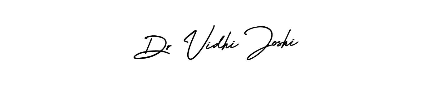 You should practise on your own different ways (AmerikaSignatureDemo-Regular) to write your name (Dr Vidhi Joshi) in signature. don't let someone else do it for you. Dr Vidhi Joshi signature style 3 images and pictures png