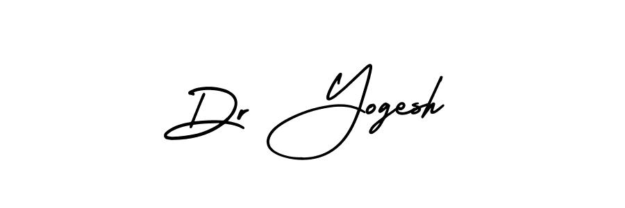 You should practise on your own different ways (AmerikaSignatureDemo-Regular) to write your name (Dr Yogesh) in signature. don't let someone else do it for you. Dr Yogesh signature style 3 images and pictures png