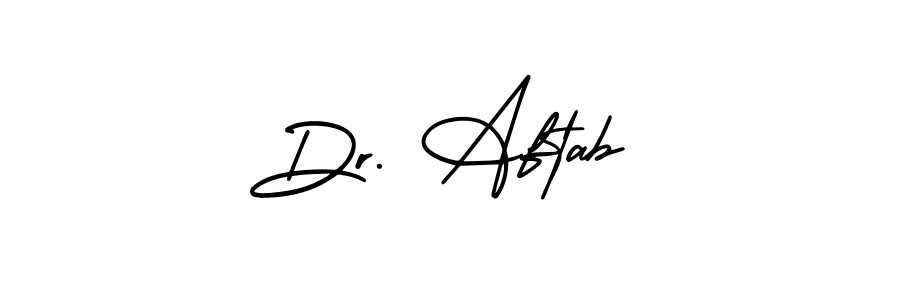 Similarly AmerikaSignatureDemo-Regular is the best handwritten signature design. Signature creator online .You can use it as an online autograph creator for name Dr. Aftab. Dr. Aftab signature style 3 images and pictures png