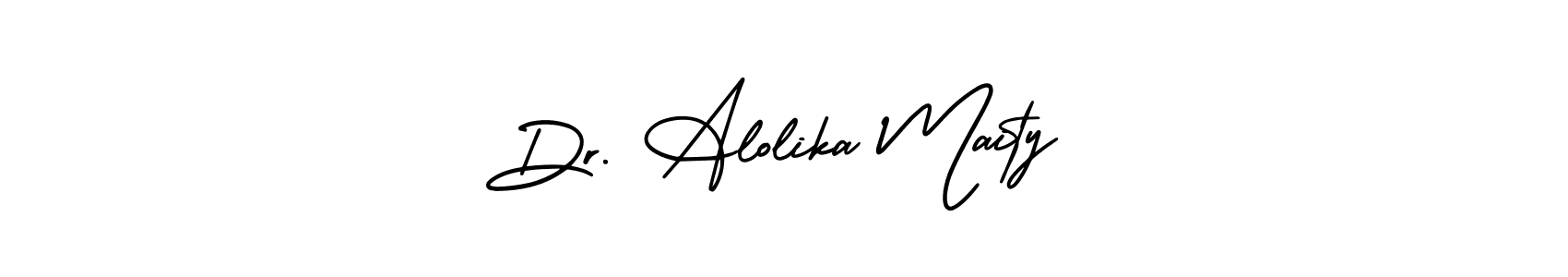 This is the best signature style for the Dr. Alolika Maity name. Also you like these signature font (AmerikaSignatureDemo-Regular). Mix name signature. Dr. Alolika Maity signature style 3 images and pictures png