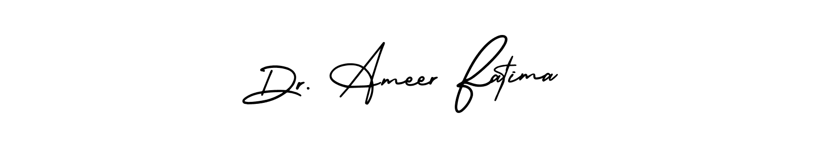 Make a short Dr. Ameer Fatima signature style. Manage your documents anywhere anytime using AmerikaSignatureDemo-Regular. Create and add eSignatures, submit forms, share and send files easily. Dr. Ameer Fatima signature style 3 images and pictures png