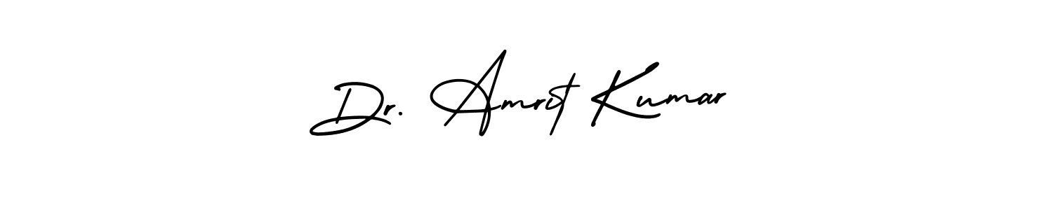 The best way (AmerikaSignatureDemo-Regular) to make a short signature is to pick only two or three words in your name. The name Dr. Amrit Kumar include a total of six letters. For converting this name. Dr. Amrit Kumar signature style 3 images and pictures png