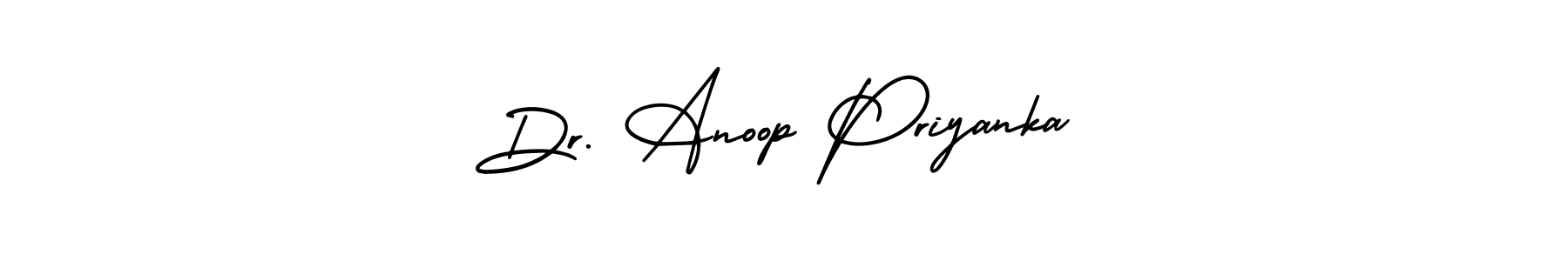 How to make Dr. Anoop Priyanka signature? AmerikaSignatureDemo-Regular is a professional autograph style. Create handwritten signature for Dr. Anoop Priyanka name. Dr. Anoop Priyanka signature style 3 images and pictures png