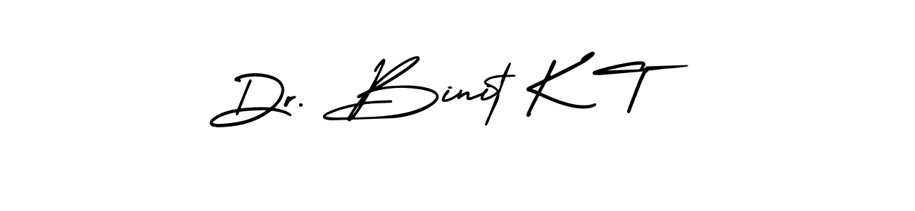 The best way (AmerikaSignatureDemo-Regular) to make a short signature is to pick only two or three words in your name. The name Dr. Binit K T include a total of six letters. For converting this name. Dr. Binit K T signature style 3 images and pictures png