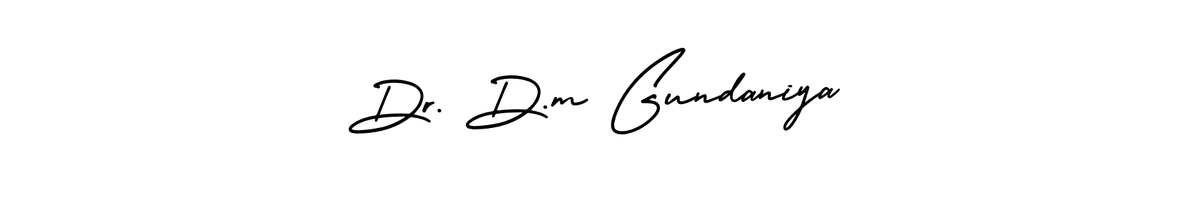 Use a signature maker to create a handwritten signature online. With this signature software, you can design (AmerikaSignatureDemo-Regular) your own signature for name Dr. D.m Gundaniya. Dr. D.m Gundaniya signature style 3 images and pictures png