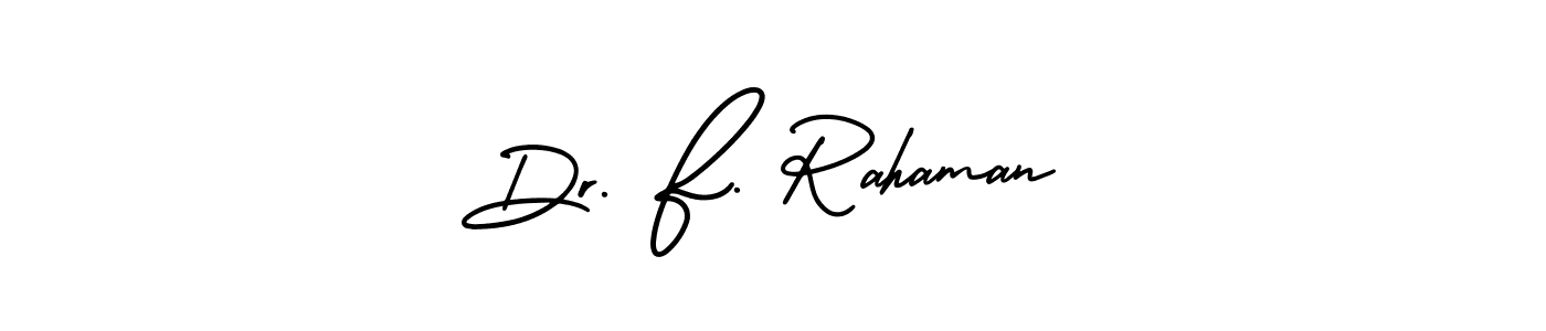 Make a beautiful signature design for name Dr. F. Rahaman. With this signature (AmerikaSignatureDemo-Regular) style, you can create a handwritten signature for free. Dr. F. Rahaman signature style 3 images and pictures png