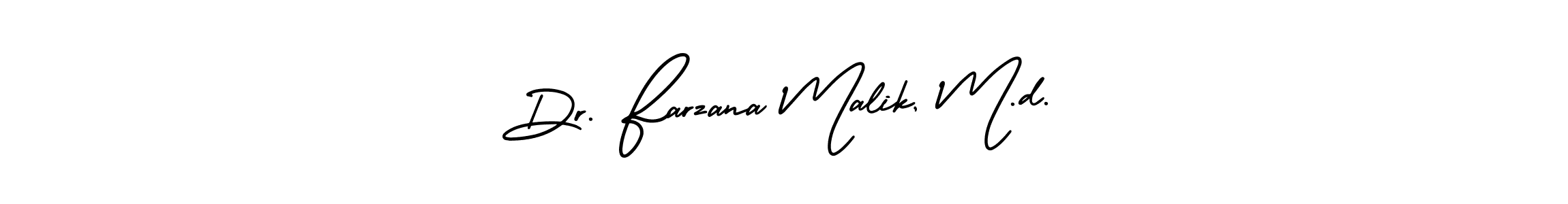 Make a beautiful signature design for name Dr. Farzana Malik, M.d.. With this signature (AmerikaSignatureDemo-Regular) style, you can create a handwritten signature for free. Dr. Farzana Malik, M.d. signature style 3 images and pictures png