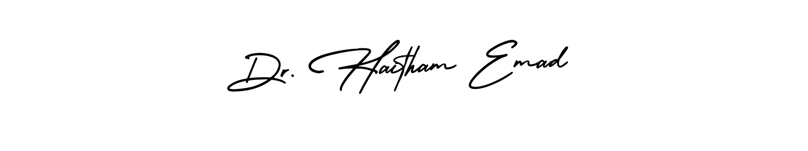 Check out images of Autograph of Dr. Haitham Emad name. Actor Dr. Haitham Emad Signature Style. AmerikaSignatureDemo-Regular is a professional sign style online. Dr. Haitham Emad signature style 3 images and pictures png