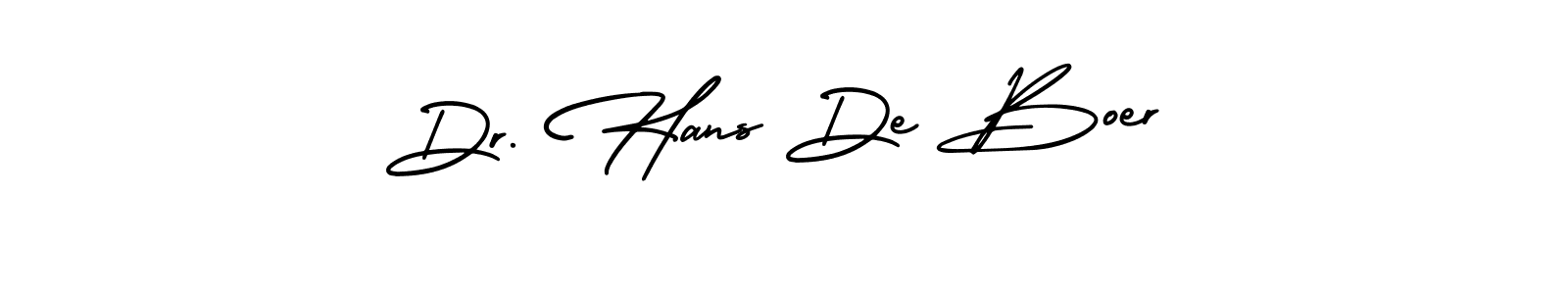 You should practise on your own different ways (AmerikaSignatureDemo-Regular) to write your name (Dr. Hans De Boer) in signature. don't let someone else do it for you. Dr. Hans De Boer signature style 3 images and pictures png