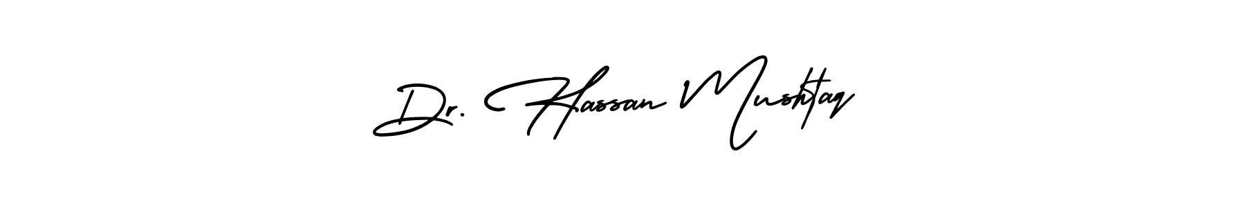 You should practise on your own different ways (AmerikaSignatureDemo-Regular) to write your name (Dr. Hassan Mushtaq) in signature. don't let someone else do it for you. Dr. Hassan Mushtaq signature style 3 images and pictures png