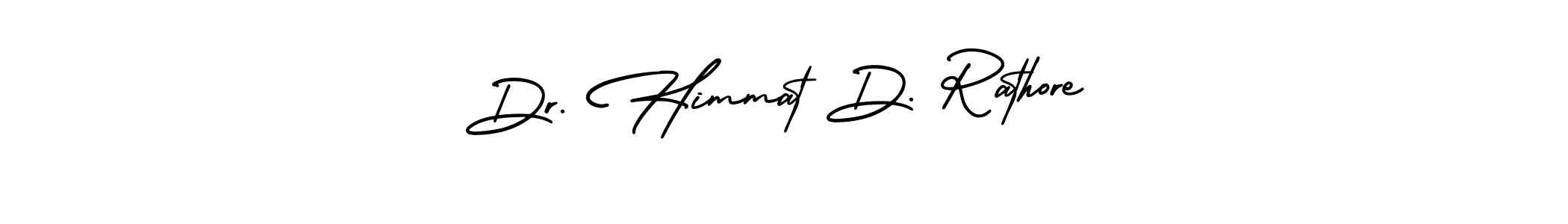 You should practise on your own different ways (AmerikaSignatureDemo-Regular) to write your name (Dr. Himmat D. Rathore) in signature. don't let someone else do it for you. Dr. Himmat D. Rathore signature style 3 images and pictures png