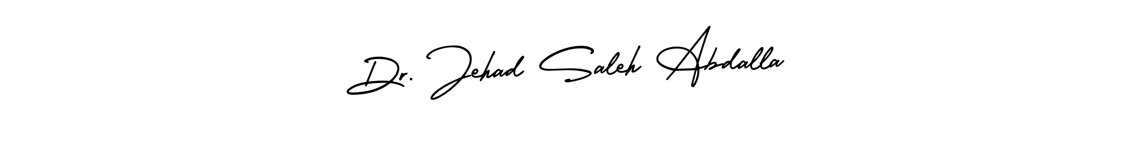 The best way (AmerikaSignatureDemo-Regular) to make a short signature is to pick only two or three words in your name. The name Dr. Jehad Saleh Abdalla include a total of six letters. For converting this name. Dr. Jehad Saleh Abdalla signature style 3 images and pictures png