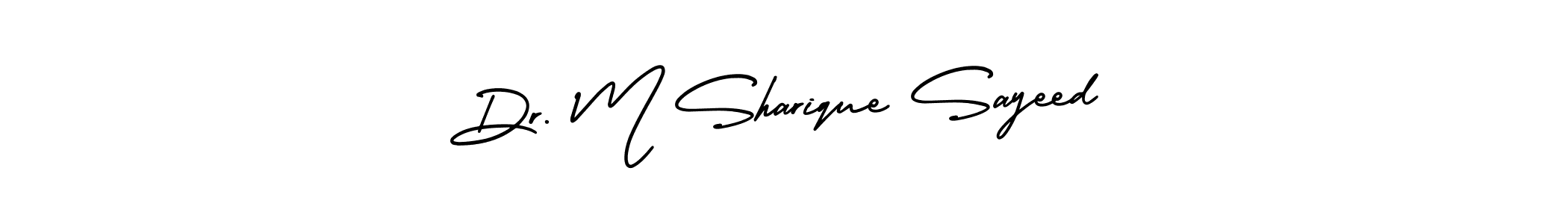 This is the best signature style for the Dr. M Sharique Sayeed name. Also you like these signature font (AmerikaSignatureDemo-Regular). Mix name signature. Dr. M Sharique Sayeed signature style 3 images and pictures png