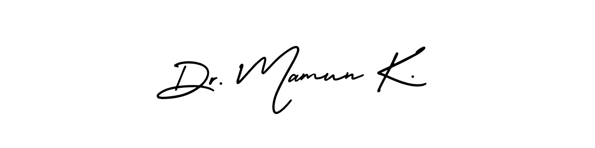 Also You can easily find your signature by using the search form. We will create Dr. Mamun K. name handwritten signature images for you free of cost using AmerikaSignatureDemo-Regular sign style. Dr. Mamun K. signature style 3 images and pictures png