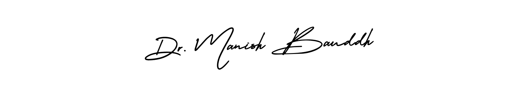 Dr. Manish Bauddh stylish signature style. Best Handwritten Sign (AmerikaSignatureDemo-Regular) for my name. Handwritten Signature Collection Ideas for my name Dr. Manish Bauddh. Dr. Manish Bauddh signature style 3 images and pictures png