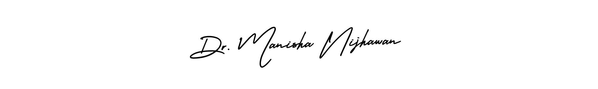 It looks lik you need a new signature style for name Dr. Manisha Nijhawan. Design unique handwritten (AmerikaSignatureDemo-Regular) signature with our free signature maker in just a few clicks. Dr. Manisha Nijhawan signature style 3 images and pictures png