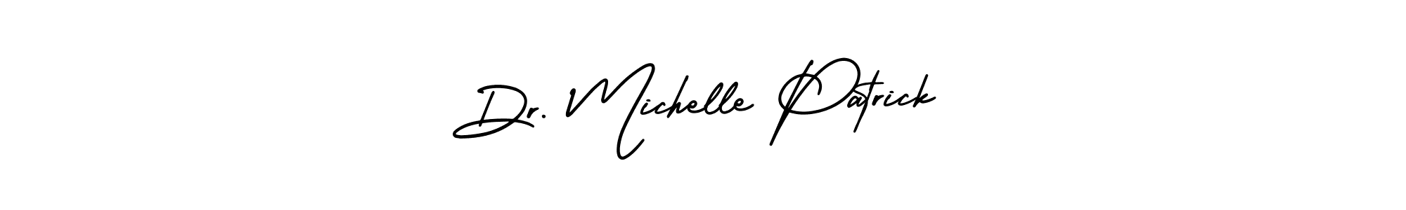 You should practise on your own different ways (AmerikaSignatureDemo-Regular) to write your name (Dr. Michelle Patrick) in signature. don't let someone else do it for you. Dr. Michelle Patrick signature style 3 images and pictures png