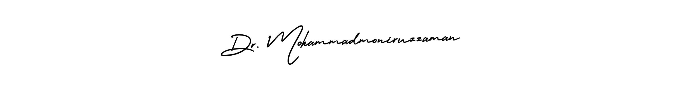 The best way (AmerikaSignatureDemo-Regular) to make a short signature is to pick only two or three words in your name. The name Dr. Mohammadmoniruzzaman include a total of six letters. For converting this name. Dr. Mohammadmoniruzzaman signature style 3 images and pictures png