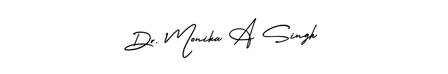 It looks lik you need a new signature style for name Dr. Monika A Singh. Design unique handwritten (AmerikaSignatureDemo-Regular) signature with our free signature maker in just a few clicks. Dr. Monika A Singh signature style 3 images and pictures png