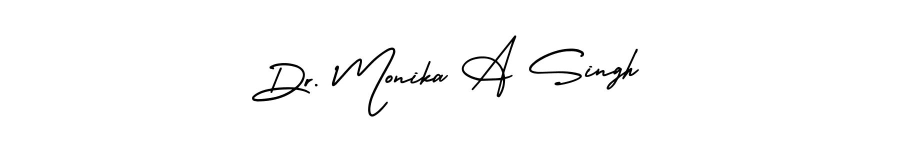 Use a signature maker to create a handwritten signature online. With this signature software, you can design (AmerikaSignatureDemo-Regular) your own signature for name Dr. Monika A Singh. Dr. Monika A Singh signature style 3 images and pictures png