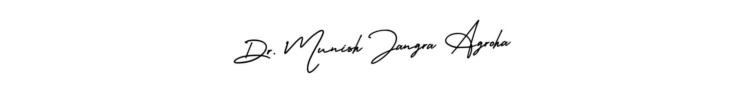 Similarly AmerikaSignatureDemo-Regular is the best handwritten signature design. Signature creator online .You can use it as an online autograph creator for name Dr. Munish Jangra Agroha. Dr. Munish Jangra Agroha signature style 3 images and pictures png