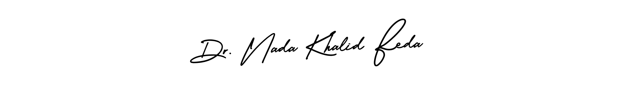 Use a signature maker to create a handwritten signature online. With this signature software, you can design (AmerikaSignatureDemo-Regular) your own signature for name Dr. Nada Khalid Feda. Dr. Nada Khalid Feda signature style 3 images and pictures png