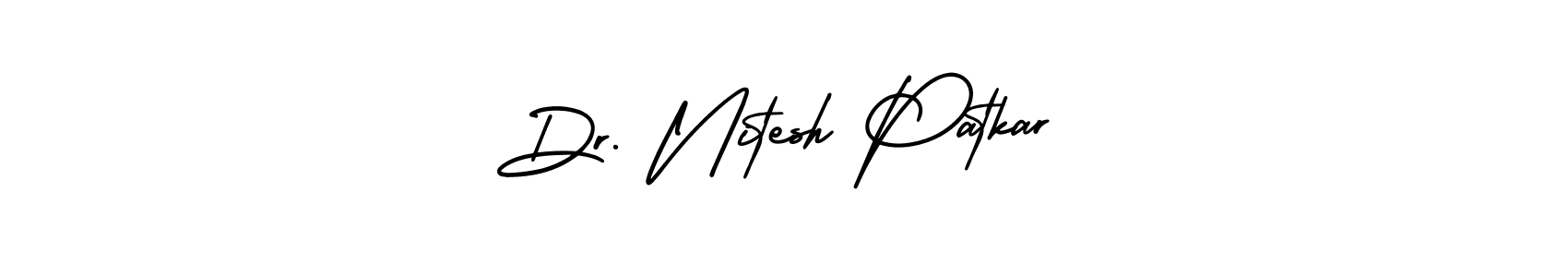 Make a beautiful signature design for name Dr. Nitesh Patkar. With this signature (AmerikaSignatureDemo-Regular) style, you can create a handwritten signature for free. Dr. Nitesh Patkar signature style 3 images and pictures png