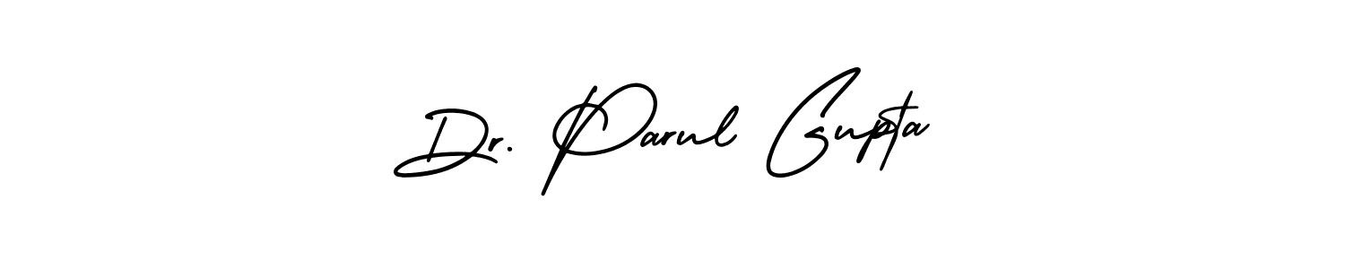 You should practise on your own different ways (AmerikaSignatureDemo-Regular) to write your name (Dr. Parul Gupta) in signature. don't let someone else do it for you. Dr. Parul Gupta signature style 3 images and pictures png