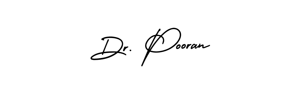 The best way (AmerikaSignatureDemo-Regular) to make a short signature is to pick only two or three words in your name. The name Dr. Pooran include a total of six letters. For converting this name. Dr. Pooran signature style 3 images and pictures png