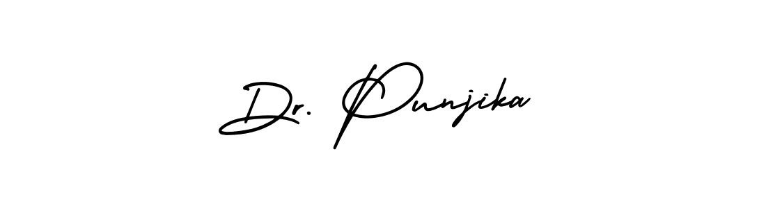 The best way (AmerikaSignatureDemo-Regular) to make a short signature is to pick only two or three words in your name. The name Dr. Punjika include a total of six letters. For converting this name. Dr. Punjika signature style 3 images and pictures png