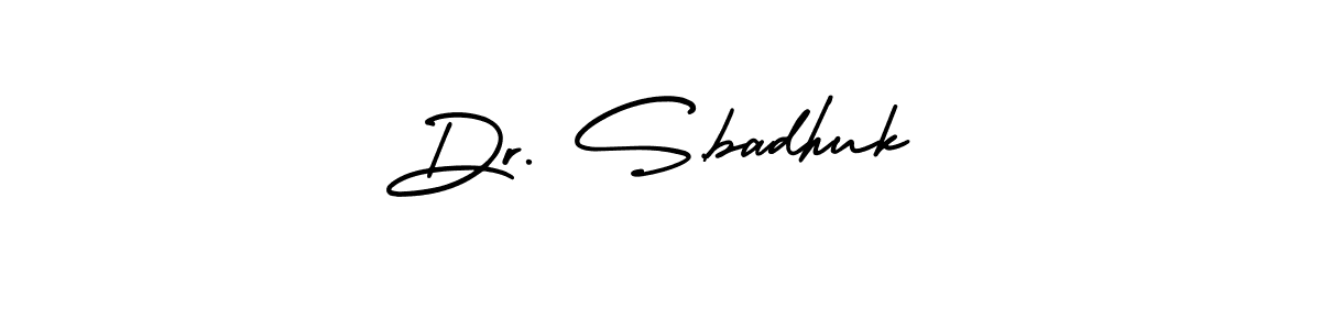 Make a short Dr. S,badhuk signature style. Manage your documents anywhere anytime using AmerikaSignatureDemo-Regular. Create and add eSignatures, submit forms, share and send files easily. Dr. S,badhuk signature style 3 images and pictures png