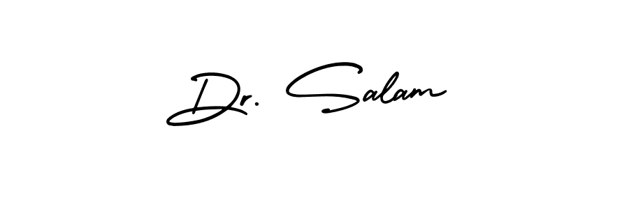 The best way (AmerikaSignatureDemo-Regular) to make a short signature is to pick only two or three words in your name. The name Dr. Salam include a total of six letters. For converting this name. Dr. Salam signature style 3 images and pictures png