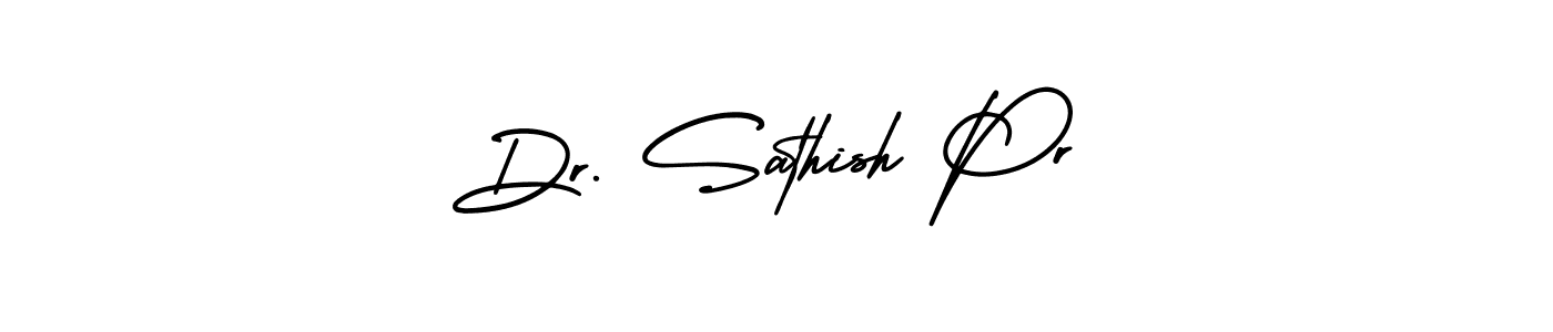 How to make Dr. Sathish Pr signature? AmerikaSignatureDemo-Regular is a professional autograph style. Create handwritten signature for Dr. Sathish Pr name. Dr. Sathish Pr signature style 3 images and pictures png