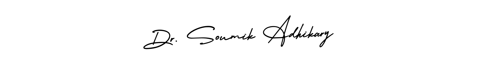 This is the best signature style for the Dr. Soumik Adhikary name. Also you like these signature font (AmerikaSignatureDemo-Regular). Mix name signature. Dr. Soumik Adhikary signature style 3 images and pictures png