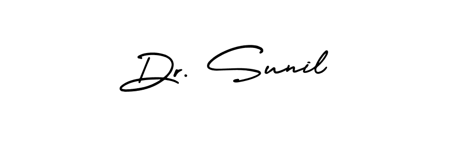 You should practise on your own different ways (AmerikaSignatureDemo-Regular) to write your name (Dr. Sunil) in signature. don't let someone else do it for you. Dr. Sunil signature style 3 images and pictures png