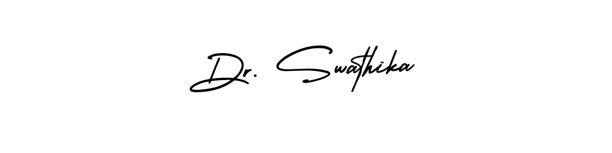 Also You can easily find your signature by using the search form. We will create Dr. Swathika name handwritten signature images for you free of cost using AmerikaSignatureDemo-Regular sign style. Dr. Swathika signature style 3 images and pictures png