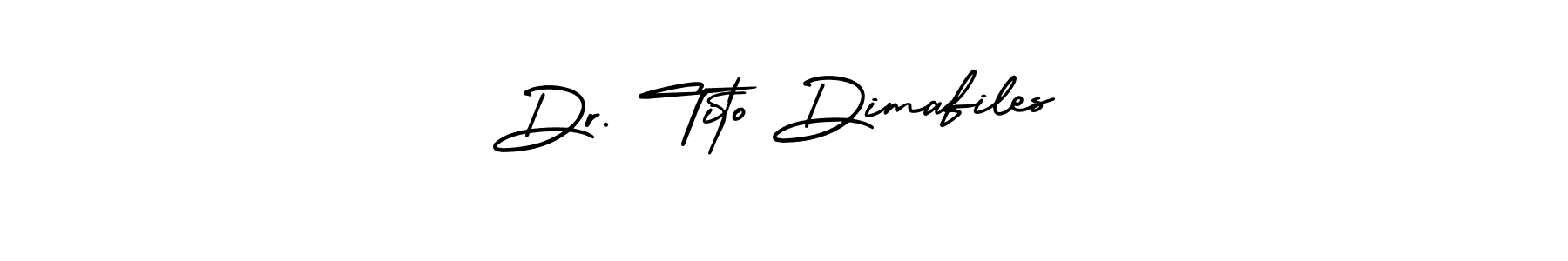 The best way (AmerikaSignatureDemo-Regular) to make a short signature is to pick only two or three words in your name. The name Dr. Tito Dimafiles include a total of six letters. For converting this name. Dr. Tito Dimafiles signature style 3 images and pictures png