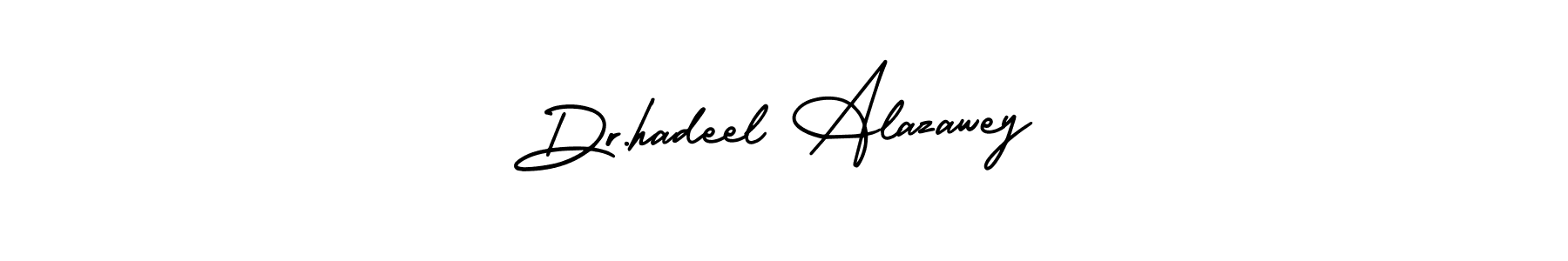 This is the best signature style for the Dr.hadeel Alazawey name. Also you like these signature font (AmerikaSignatureDemo-Regular). Mix name signature. Dr.hadeel Alazawey signature style 3 images and pictures png
