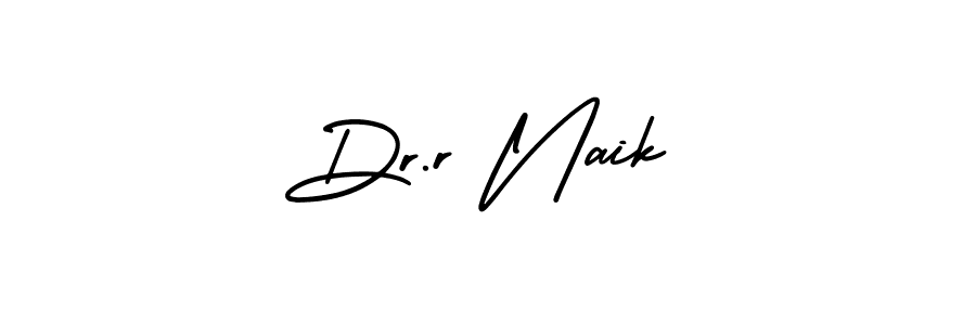 You should practise on your own different ways (AmerikaSignatureDemo-Regular) to write your name (Dr.r Naik) in signature. don't let someone else do it for you. Dr.r Naik signature style 3 images and pictures png