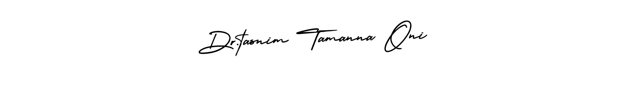 You should practise on your own different ways (AmerikaSignatureDemo-Regular) to write your name (Dr.tasnim Tamanna Oni) in signature. don't let someone else do it for you. Dr.tasnim Tamanna Oni signature style 3 images and pictures png