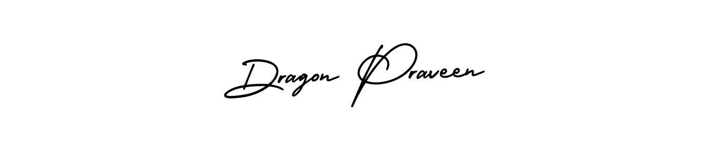 Use a signature maker to create a handwritten signature online. With this signature software, you can design (AmerikaSignatureDemo-Regular) your own signature for name Dragon Praveen. Dragon Praveen signature style 3 images and pictures png