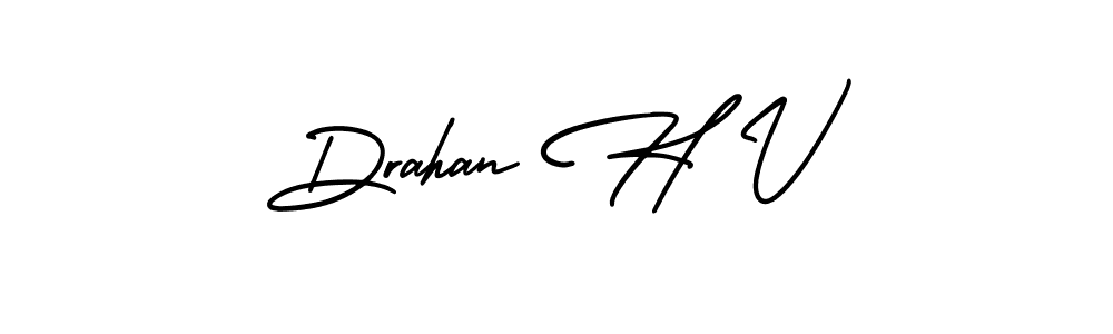 Make a beautiful signature design for name Drahan H V. With this signature (AmerikaSignatureDemo-Regular) style, you can create a handwritten signature for free. Drahan H V signature style 3 images and pictures png