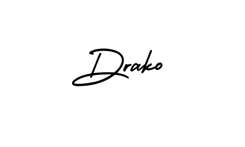 The best way (AmerikaSignatureDemo-Regular) to make a short signature is to pick only two or three words in your name. The name Drako include a total of six letters. For converting this name. Drako signature style 3 images and pictures png