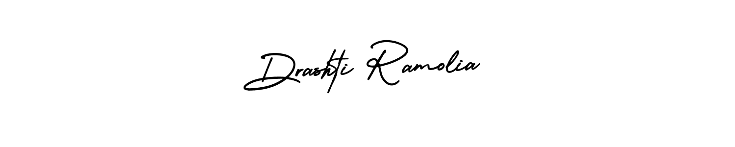 Similarly AmerikaSignatureDemo-Regular is the best handwritten signature design. Signature creator online .You can use it as an online autograph creator for name Drashti Ramolia. Drashti Ramolia signature style 3 images and pictures png