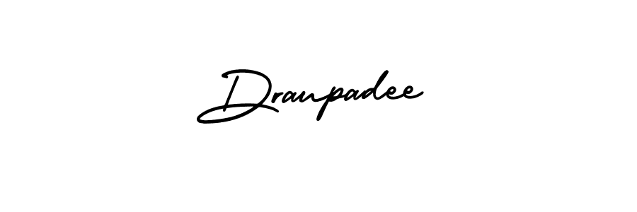 The best way (AmerikaSignatureDemo-Regular) to make a short signature is to pick only two or three words in your name. The name Draupadee include a total of six letters. For converting this name. Draupadee signature style 3 images and pictures png